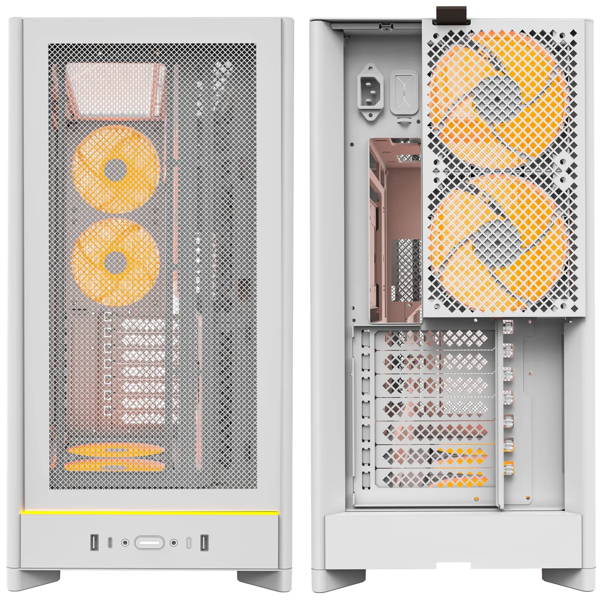 Montech HS01 PRO Reversible Layout Midi-Tower ATX ARGB Case - White 7