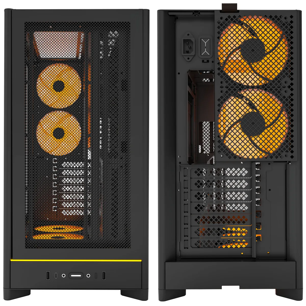 Montech HS01 Reversible Layout Midi-Tower ATX ARGB Case - Black 7