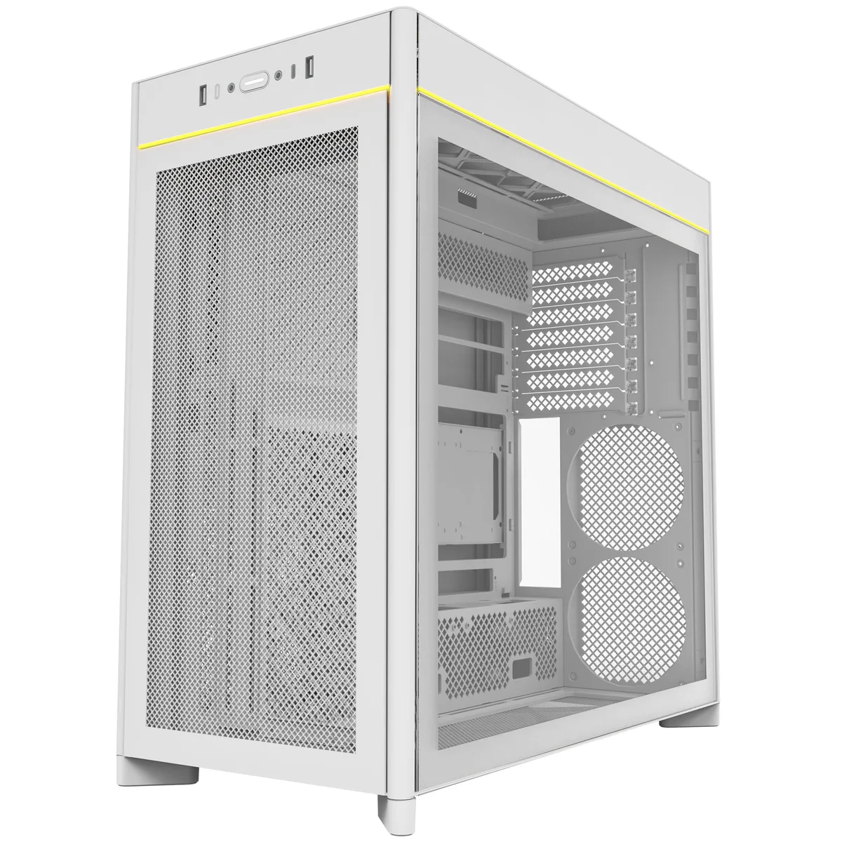 Montech HS01 Reversible Layout Midi-Tower ATX ARGB Case - White 4