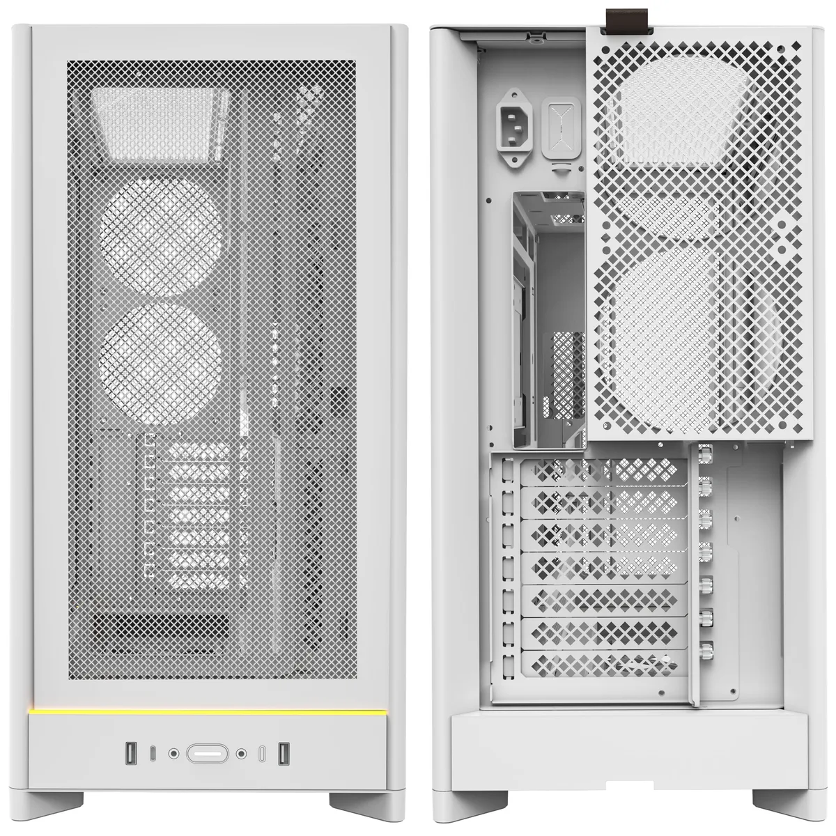 Montech HS01 Reversible Layout Midi-Tower ATX ARGB Case - White 7