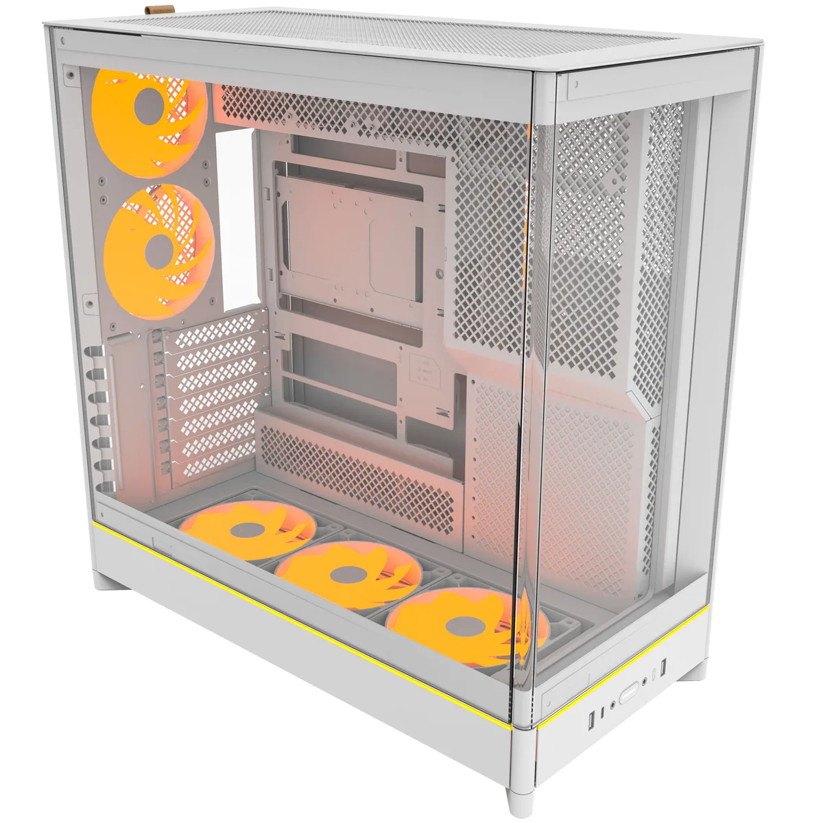 Montech HS02 PRO Reversible Layout Midi-Tower ATX ARGB Case - White 3