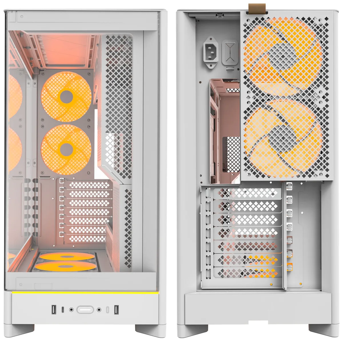 Montech HS02 PRO Reversible Layout Midi-Tower ATX ARGB Case - White 8