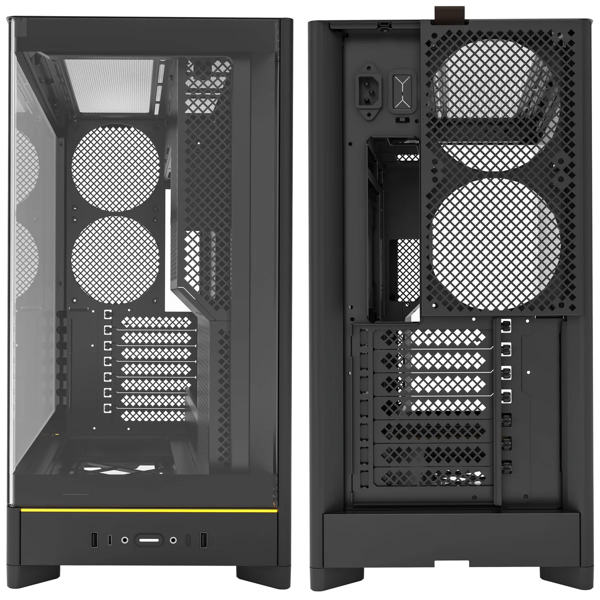 Montech HS02 Reversible Layout Midi-Tower ATX ARGB Case - Black 8