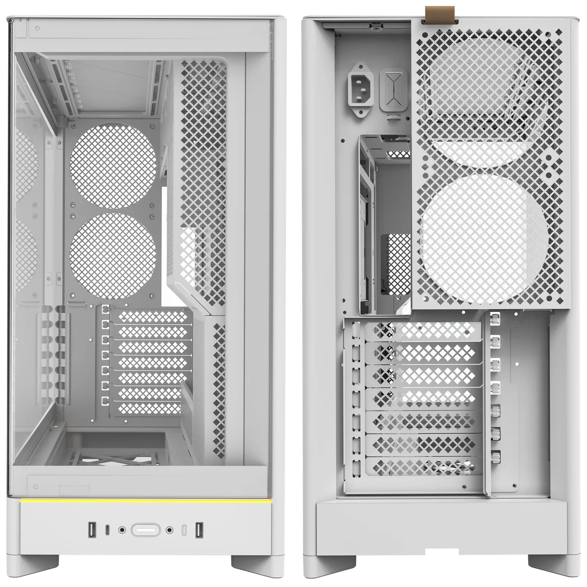 Montech HS02 Reversible Layout Midi-Tower ATX ARGB Case - White 8