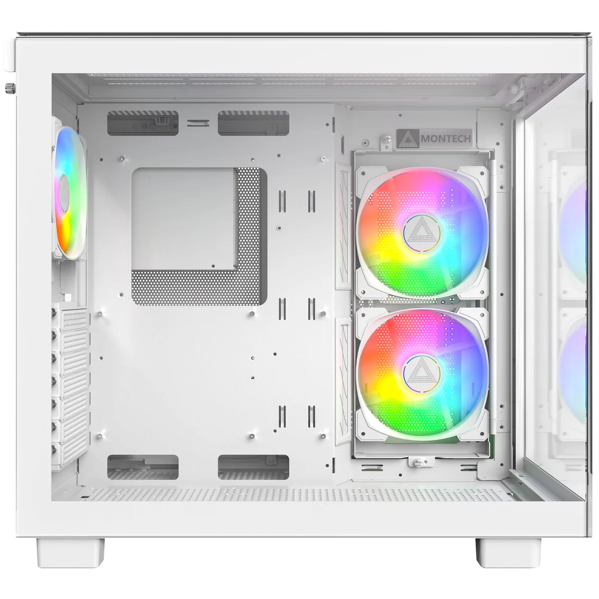 Montech KING 65 PRO Mid Tower ATX ARGB Tempered Glass Case - White 3