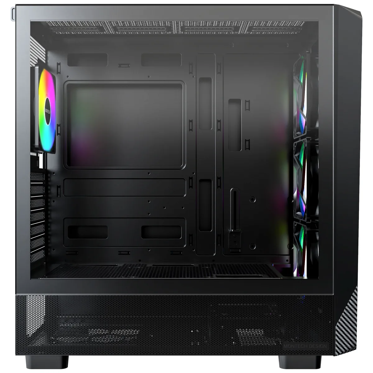 Montech X5 Midi-Tower EATX ARGB Case - Black 3