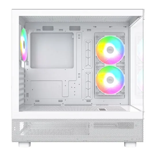 Montech XR White Mid Tower PC Case with 3x ARGB Fans 2