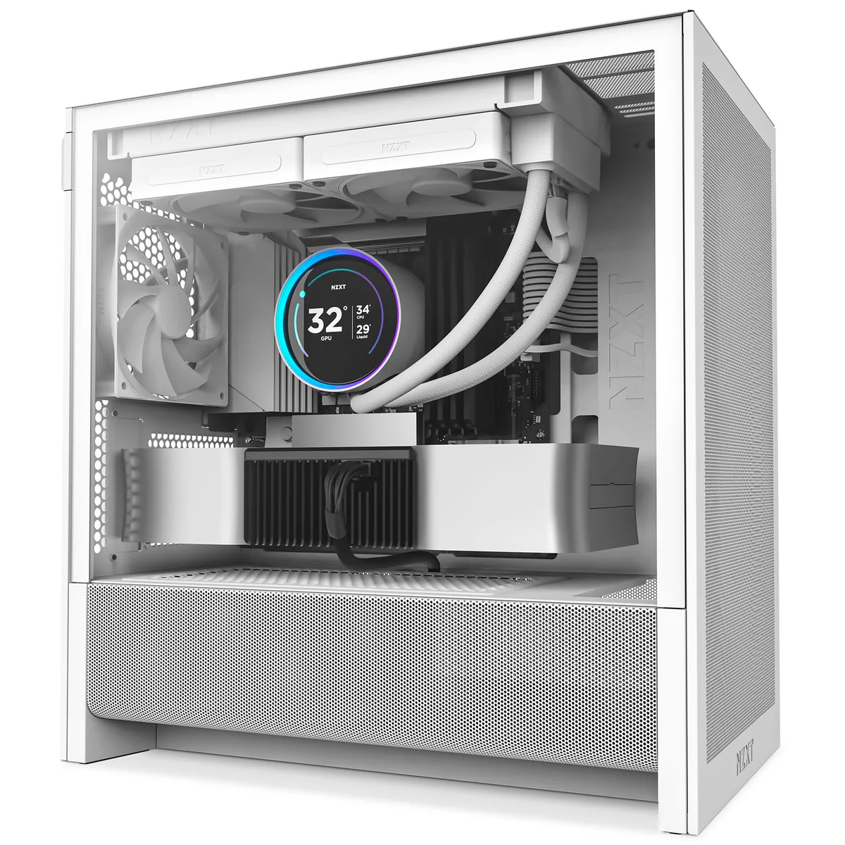 NZXT H3 Flow Micro ATX Airflow Case - White 5