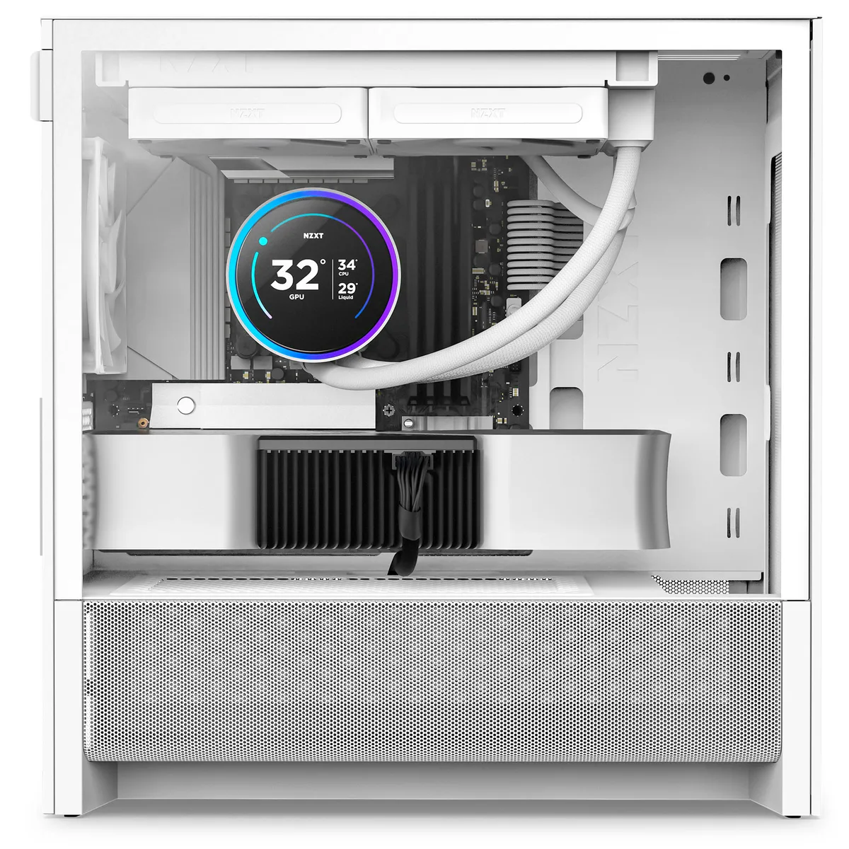 NZXT H3 Flow Micro ATX Airflow Case - White 8