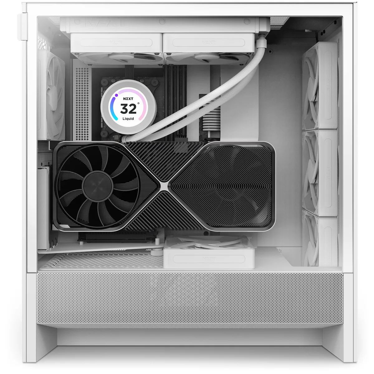 NZXT H5 Flow Matte White Mid Tower Case 4