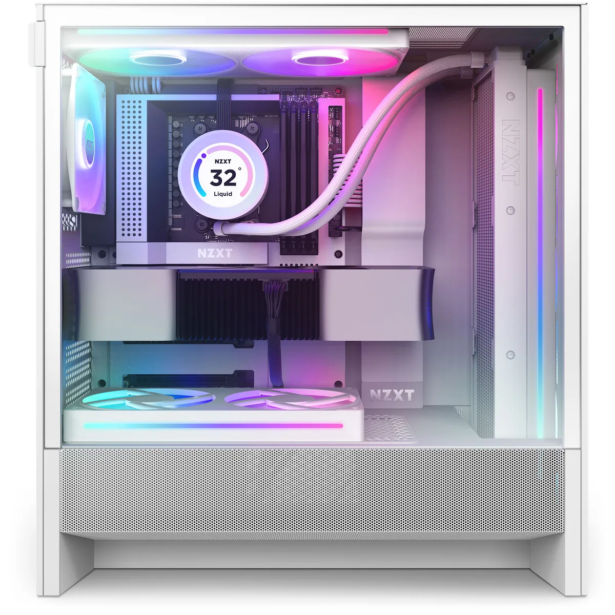 NZXT H5 Flow RGB Matte White Mid Tower Case 4