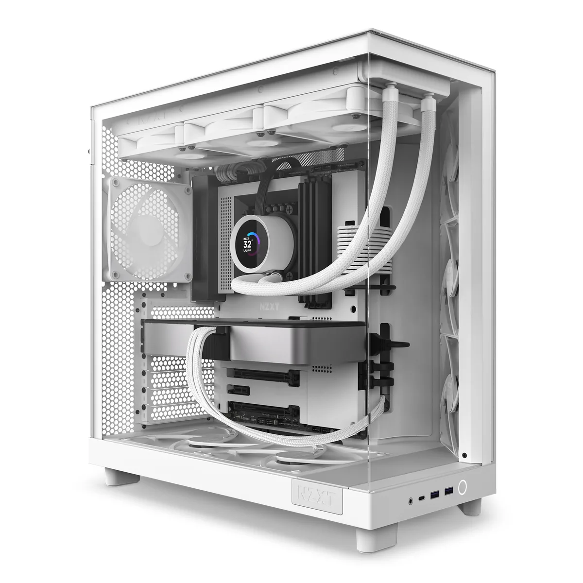 NZXT H6 Flow Mid-Tower Case - White 2