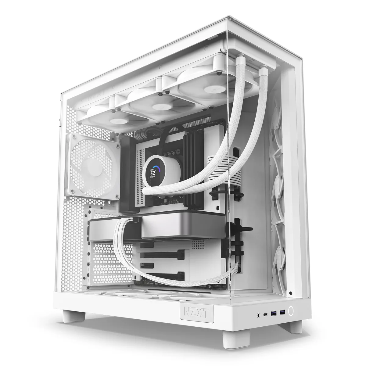 NZXT H6 Flow Mid-Tower Case - White 3
