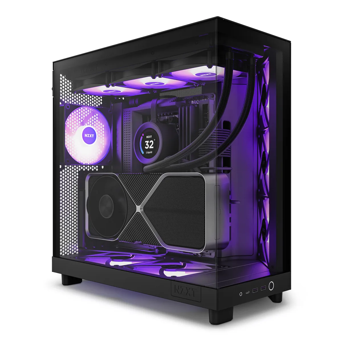 NZXT H6 Flow RGB Mid-Tower Case - Black 14