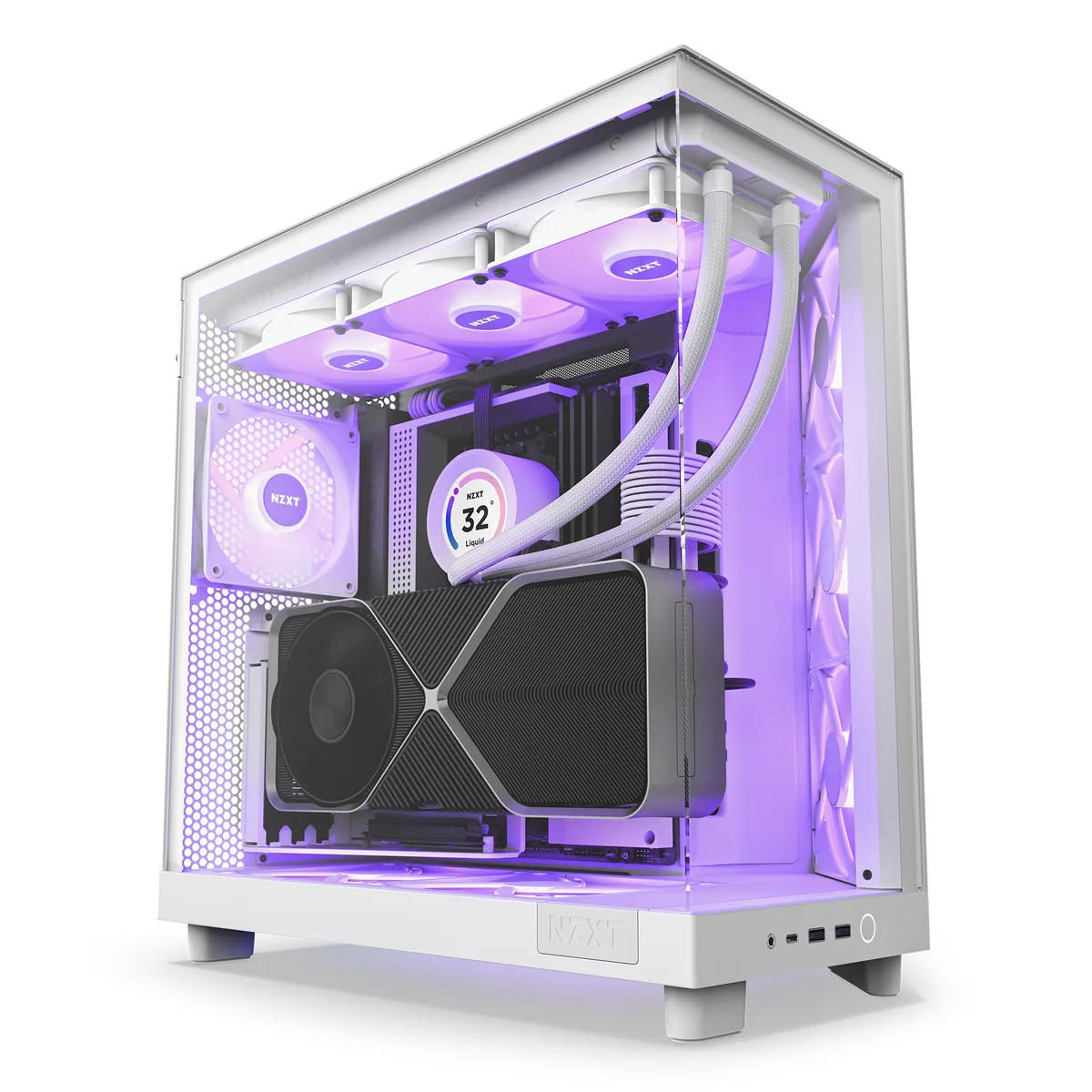 NZXT H6 Flow RGB Mid-Tower Case - White 2