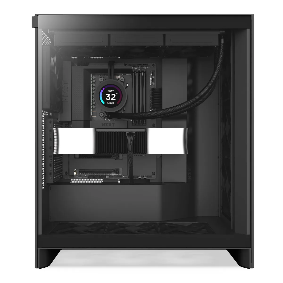 NZXT H7 Flow (2024) Mid Tower Tempered Glass PC Gaming Case White 4