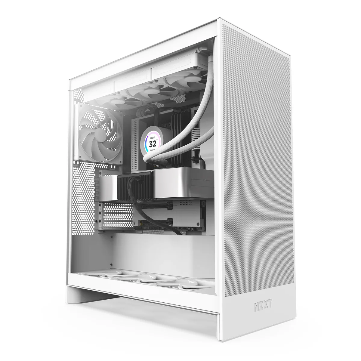 NZXT H7 Flow (2024) Mid-Tower Case - All White 2