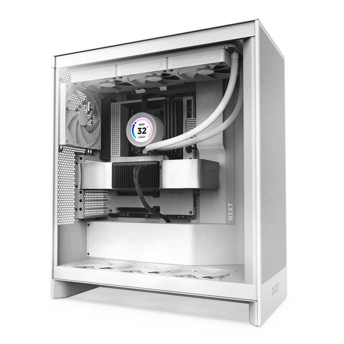 NZXT H7 Flow (2024) Mid-Tower Case - All White 3