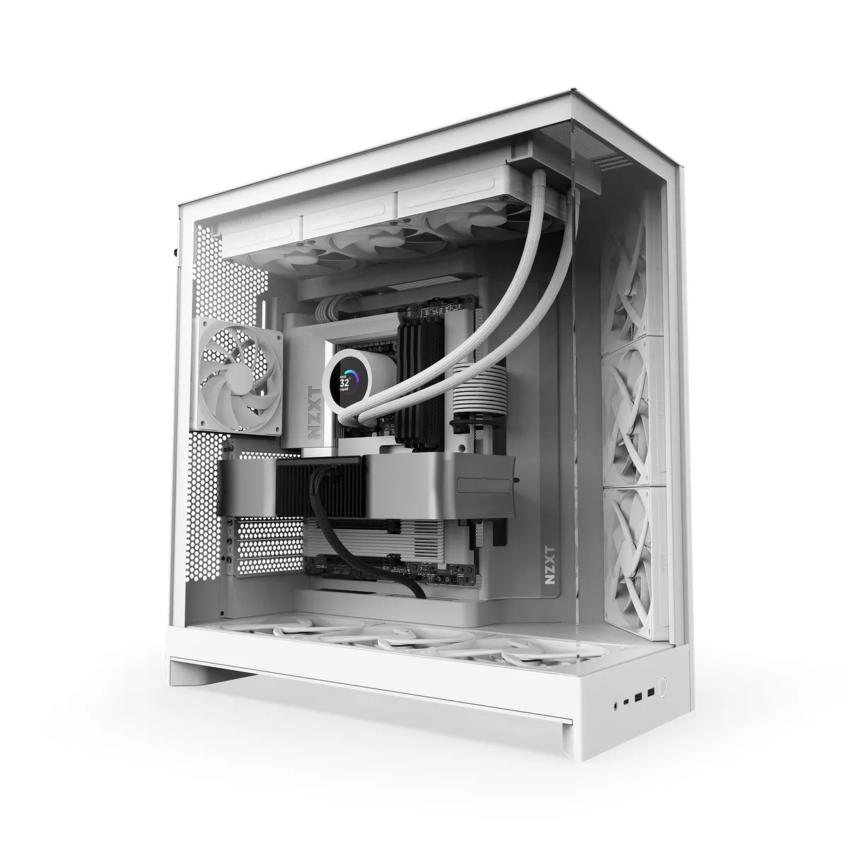 NZXT H9 Air Flow (2025) Large Dual-Chamber Mid Tower Case - White 2