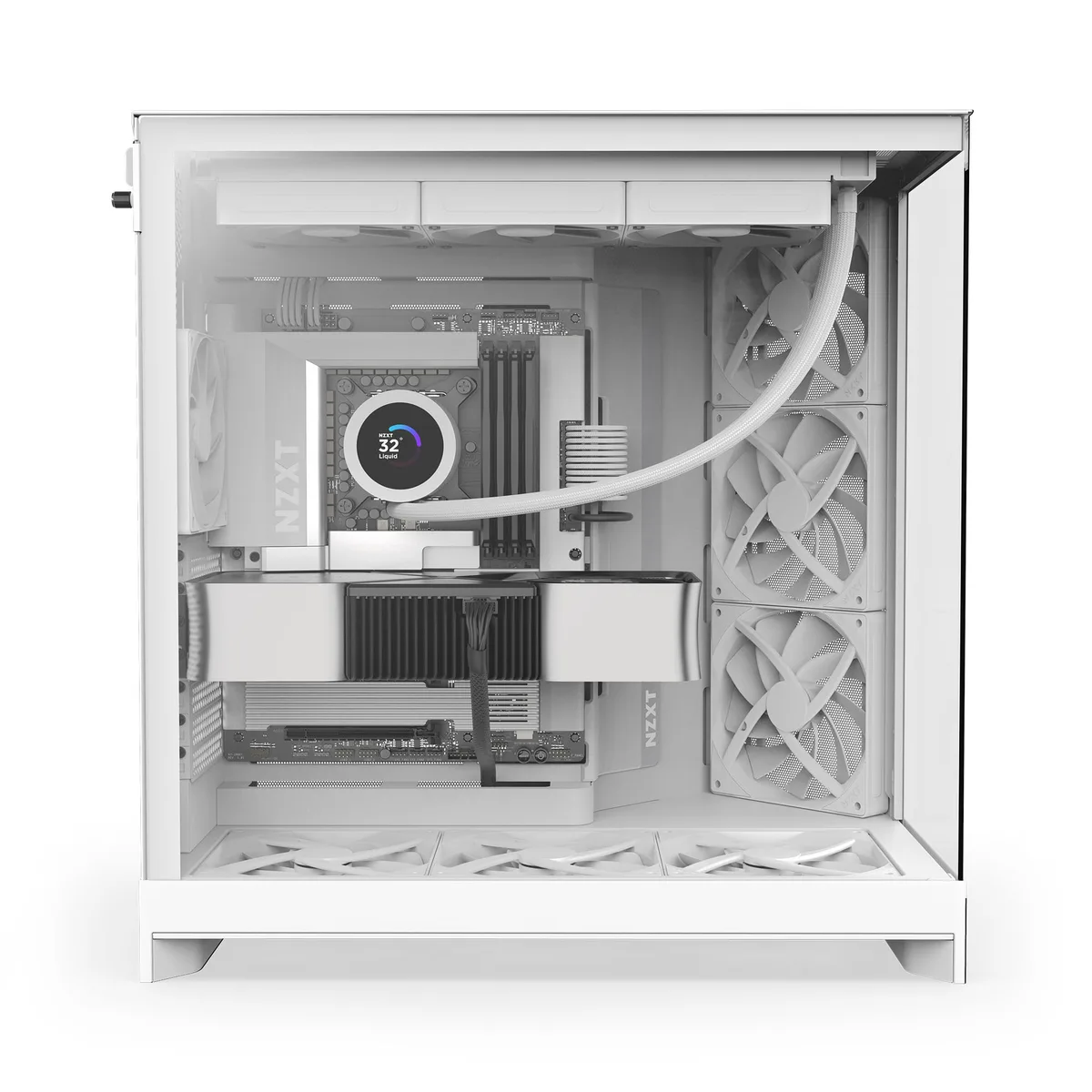 NZXT H9 Air Flow (2025) Large Dual-Chamber Mid Tower Case - White 3