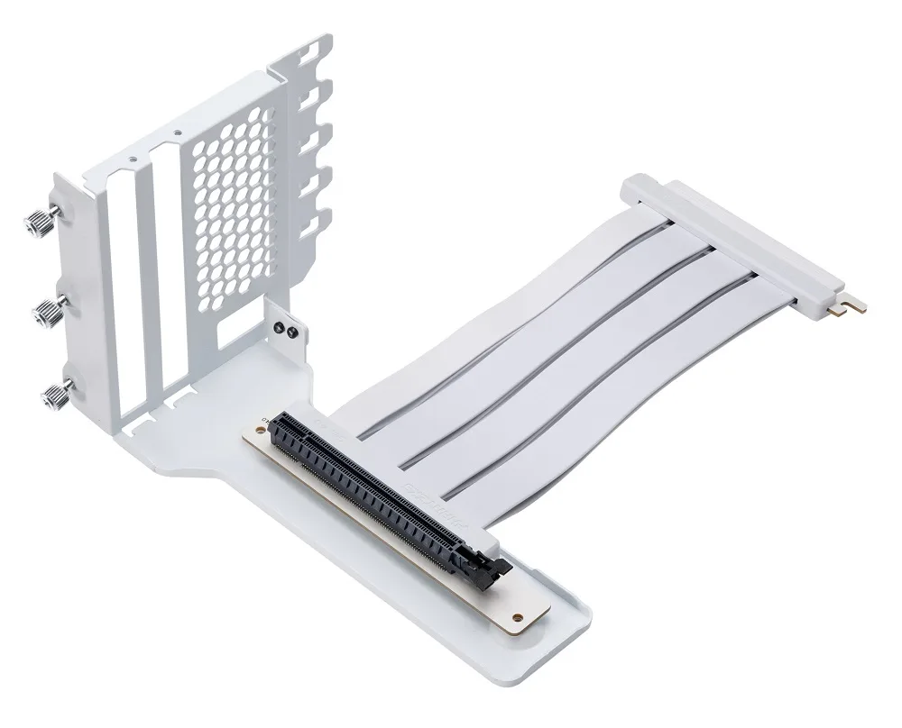Phanteks Vertical GPU Bracket, 220 mm Flatline PCI-E 4.0 x16 Riser Cable kit, White II