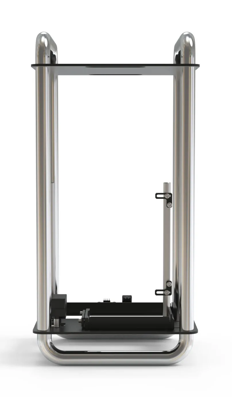 Streacom DA6 SFF Vertical Open Frame Steel PC Case - Chrome