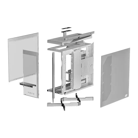 TRYX LUCA L70 White Mid-Tower Tempered Glass E-ATX PC Gaming Case 4