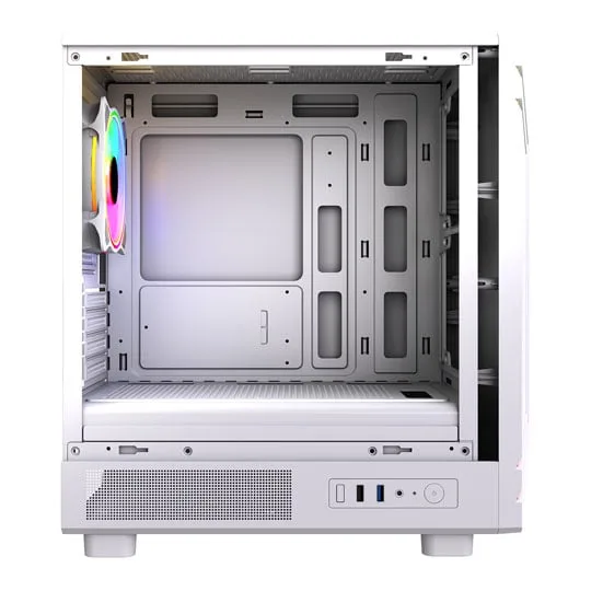 VIDA Apollo M White Tempered Glass Micro-ATX PC Gaming Case 2