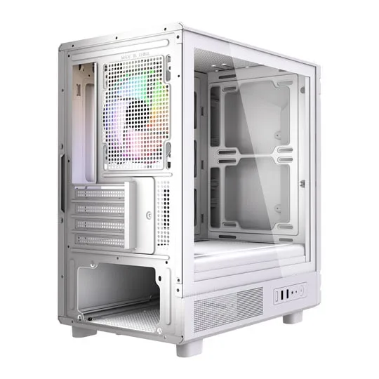 VIDA Apollo M White Tempered Glass Micro-ATX PC Gaming Case 3