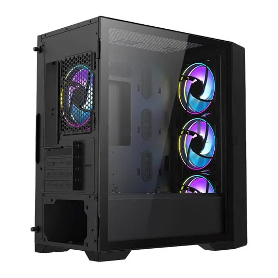 Vida Cyclone Black Tempered Glass Micro-ATX PC Gaming Case 4