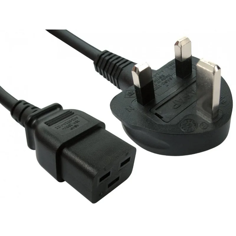 OcUK Value 2m UK Plug to C19 Mains Lead 13A