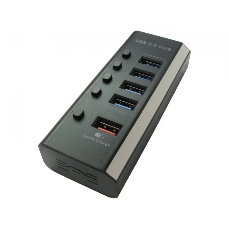 OcUK Value 4 Port USB3.0 Hub Quick Charge Port - PSU