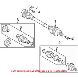 CV Axle Assembly - Rear Pasenger Side (New)