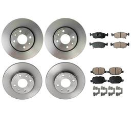 Fiat Disc Brake Pad and Rotor Kit - Front and Rear (257mm/240mm) (Ceramic) (EURO) 5154237AA