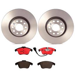 Audi Volkswagen Disc Brake Pad and Rotor Kit - Front (312mm) (Ceramic) Brembo