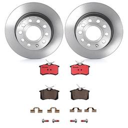 Audi Volkswagen Disc Brake Pad and Rotor Kit - Rear (255mm) (Ceramic) Brembo