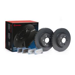 Disc Brake Pad and Rotor Kit – Front and Rear (312mm/260mm) (Low-Met)  Brembo NP-1589959-Kit