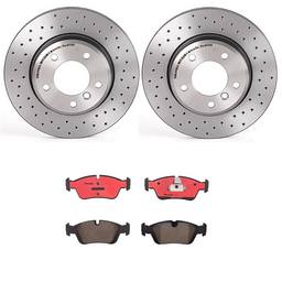 BMW Disc Brake Pad and Rotor Kit - Front (300mm) (Ceramic) (Xtra) Brembo