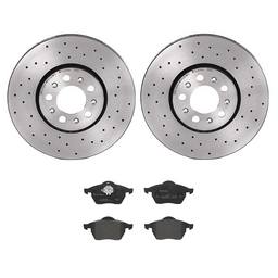 Volkswagen Disc Brake Pad and Rotor Kit - Front (288mm) (Low-Met) (Xtra)  Brembo