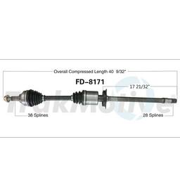 CV Axle Shaft – Front Passenger Side Surtrack FD-8171