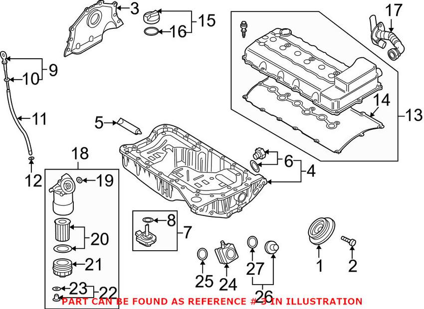 Audi VW Crankshaft Seal - Front 022103151D