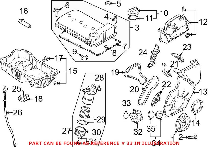 Audi VW Engine Oil Cooler Seal 028117070B