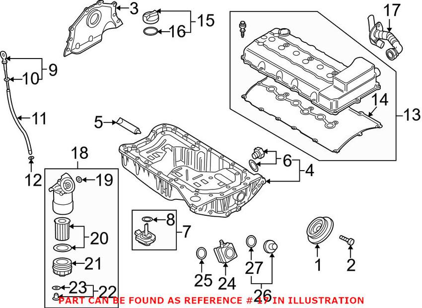 VW Engine Crankcase Breather Hose (Crankcase to Valve Cover) 03H103202A