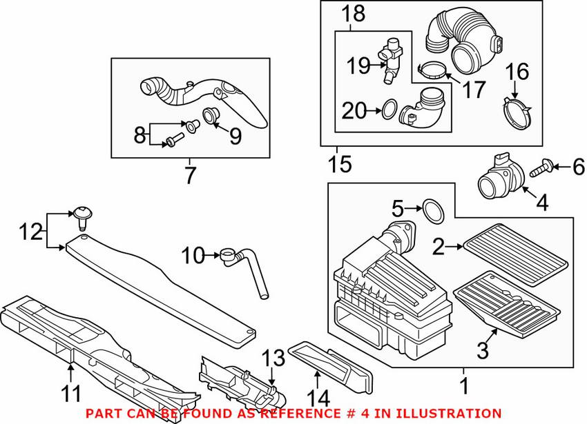 Audi Mass Air Flow Sensor 03L906461A - Genuine VW/Audi