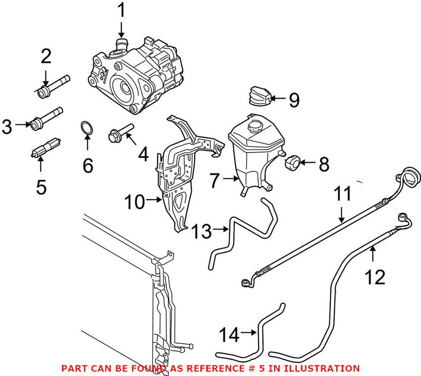 Audi VW Power Steering Pump Drive Shaft 057145223