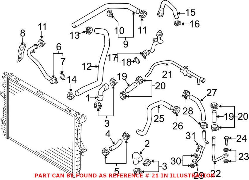 Audi Engine Coolant Pipe 059121086AH