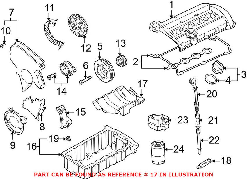 Audi VW Engine Oil Pan Windage Tray 06B103623P