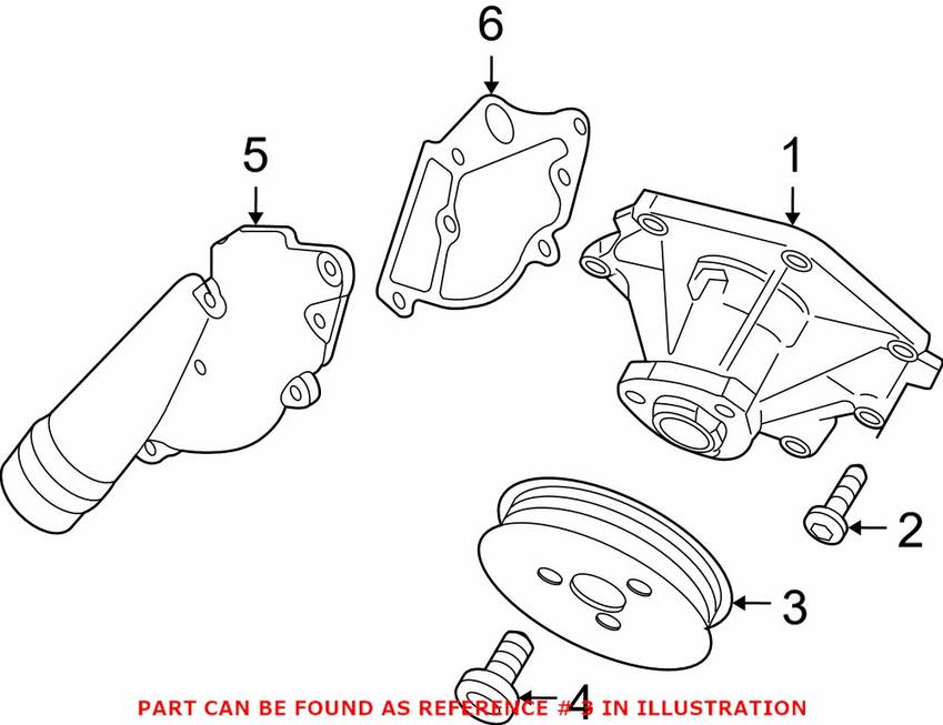 Audi Engine Water Pump Pulley 06E121031E