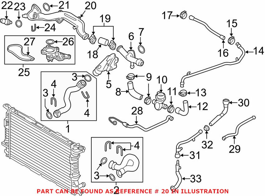 Audi Engine Coolant Pipe