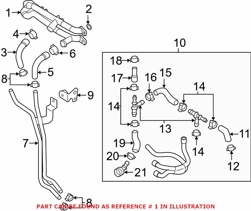 Audi Engine Coolant Pipe 06E121083Q